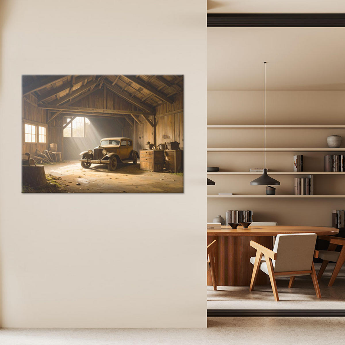 LEINWANDBILD Kraftfahrzeuge 60x40cm - Beige, Textil (60/40cm) - Feeby