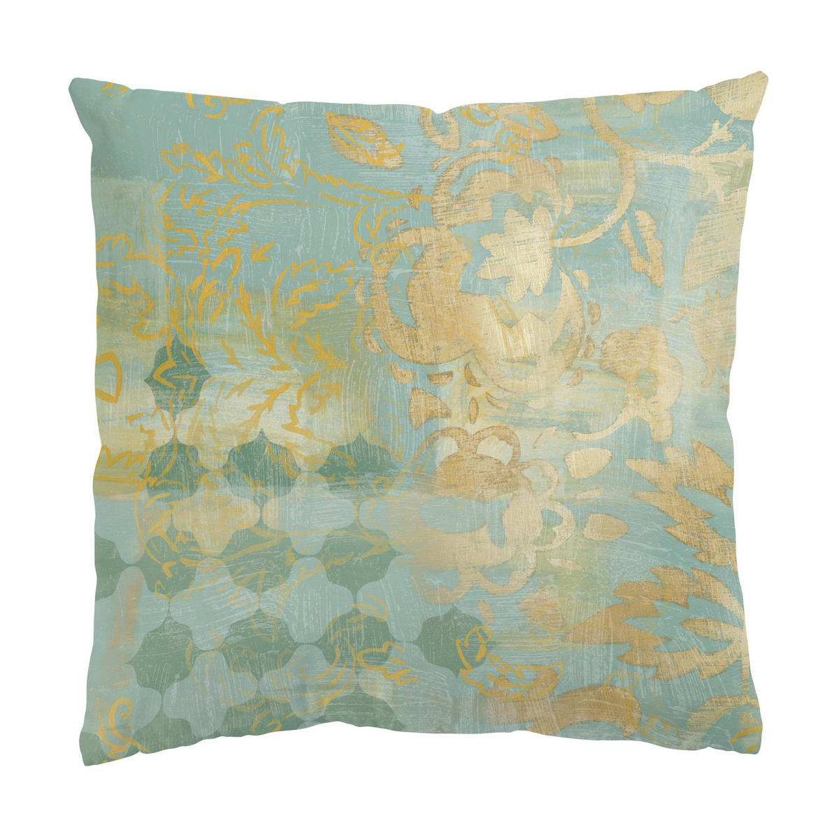 KISSENBEZUG Marokkanische Collage in Gold und Türkis II 40/40 cm - Goldfarben, Textil (40/40cm) - Bilderwelten