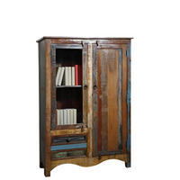 VITRINE Altholz 95x42x140 mehrfarbig lackiert NATURE OF SPIRIT #51 - Multicolor, Holz (95/140/42cm) - Massivmoebel24