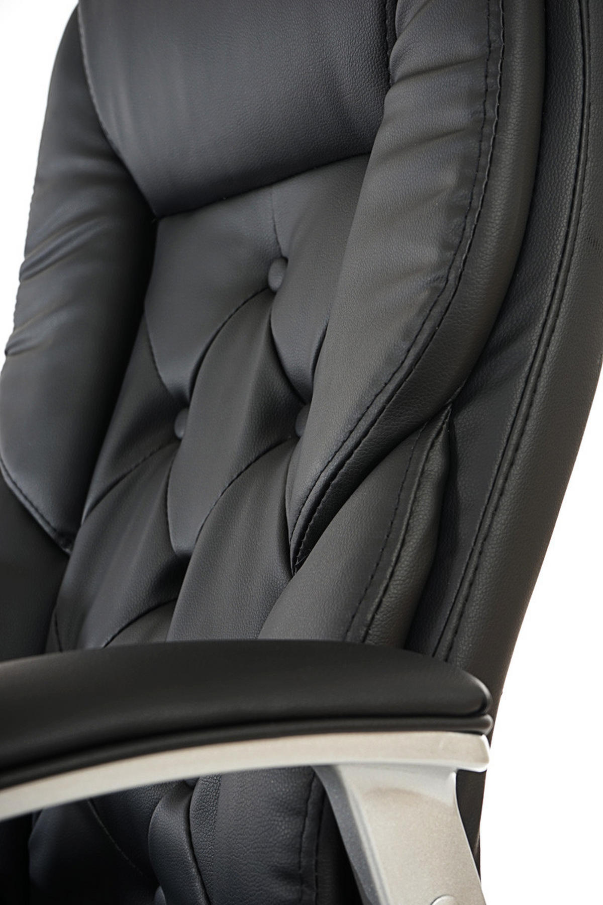 PROFI-BÜROSTUHL XXL Schwarz - Schwarz, Textil (68/125/77cm) - MCW