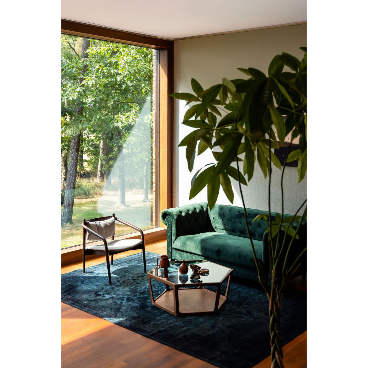COUCHTISCH Sita Sechseckig Braun - Braun, Glas (92.5/80/34cm) - Dutchbone