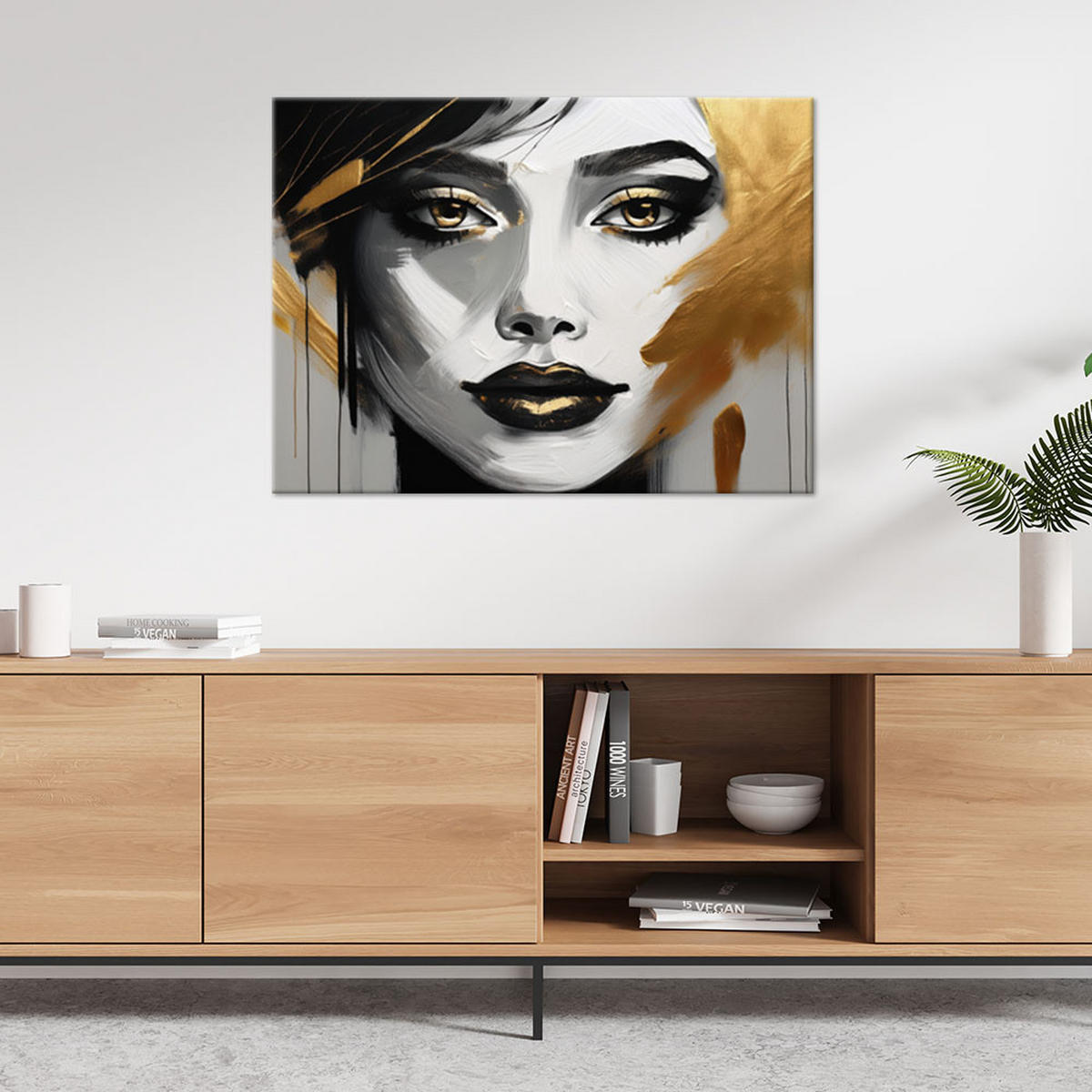 LEINWANDBILD Menschen & Charaktere 120x80cm - Goldfarben, Textil (120/80cm) - Feeby