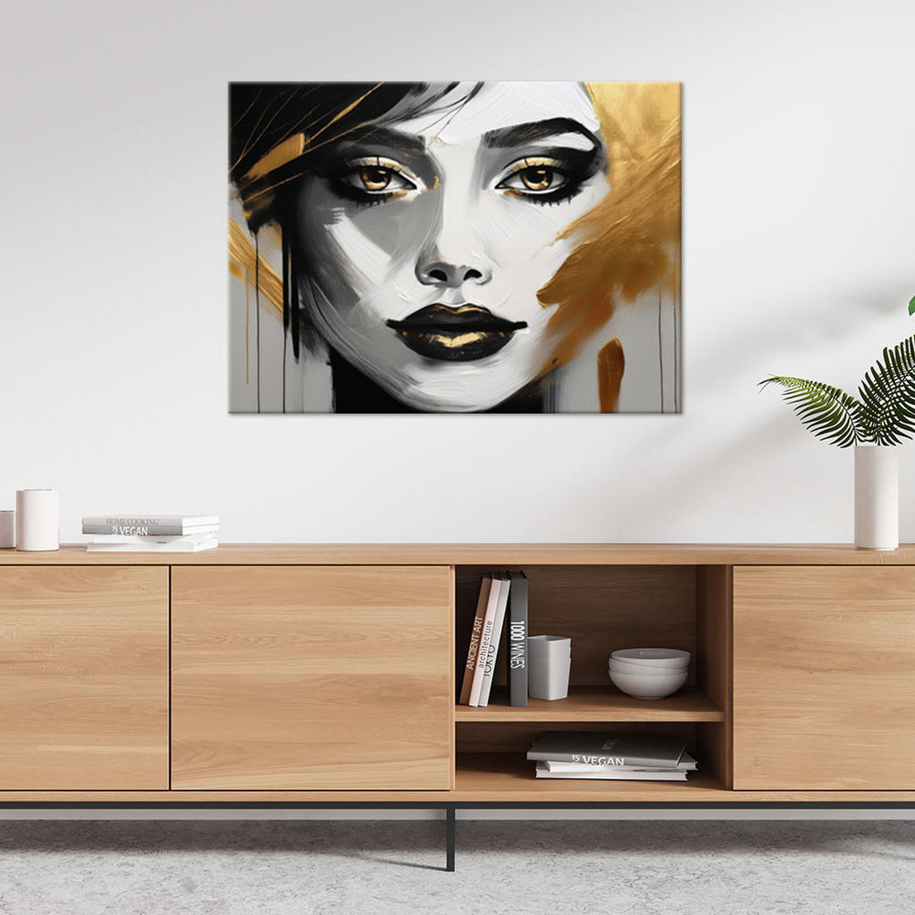 Thumbnail - Feeby Leinwandbild, Gold, Textil, Person/Charakter, Rechteckig, 100x70 cm, Bilder und Zubehör, Wandbilder, Leinwandbilde...