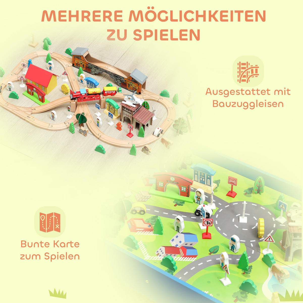 SPIELTISCH Buchenholz MDF Blau - Blau, Holz (60.5/40/98cm) - AIYAPLAY