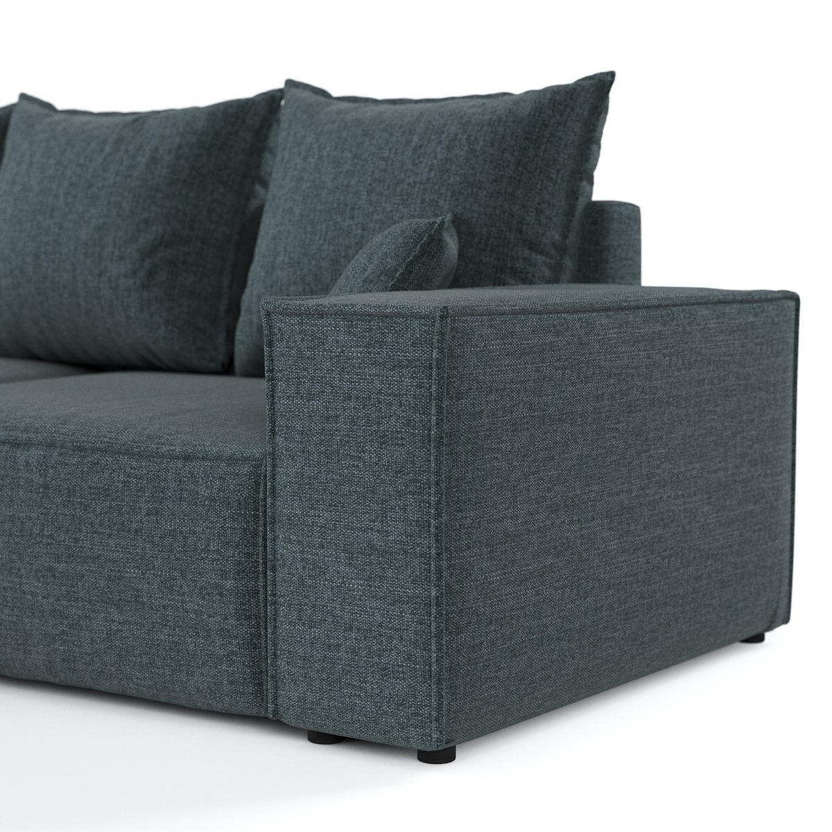ROHOVÁ SEDAČKA SENSO, textil, Modrošedá - černá/šedohnědá, dřevo/kompozitní dřevo (255/148cm) - AltaBeds