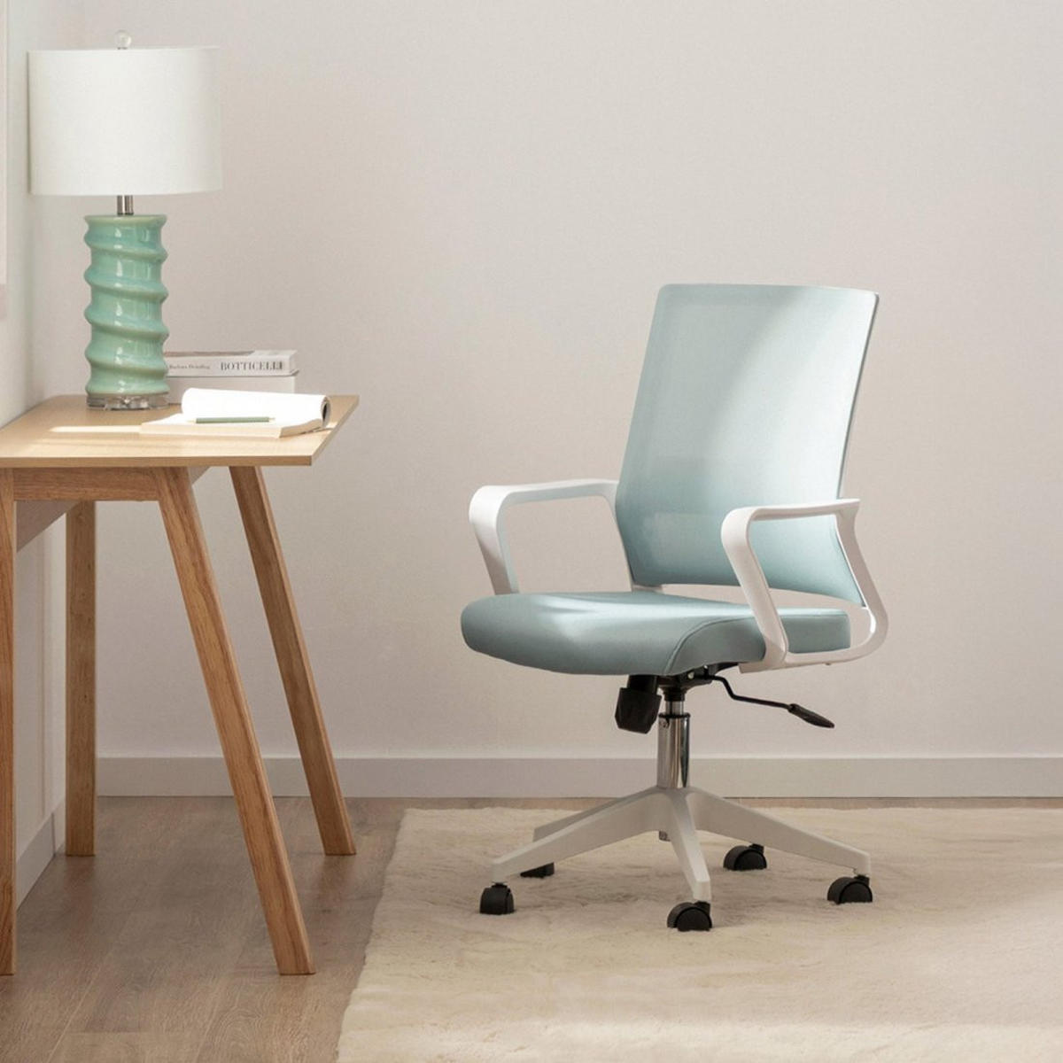 SCHREIBTISCHSTUHL Sayla Grün 60 cm x 95-105 cm - Grün, Textil (60/95/60cm) - Klast Home