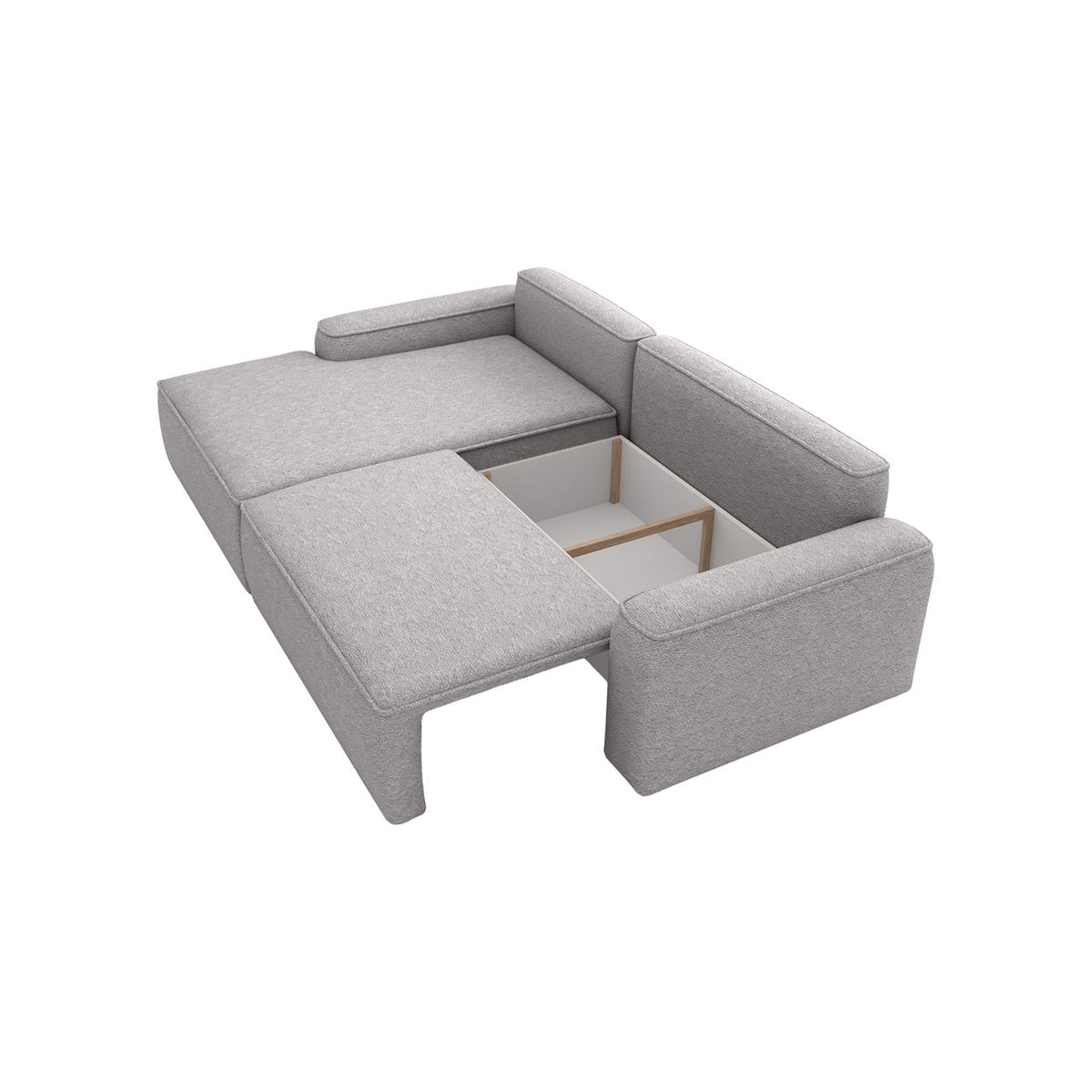 ECKSOFA OTATTI mit Schlaffunktion, Hellgrau - Hellgrau, Textil (245/160cm) - Fedve
