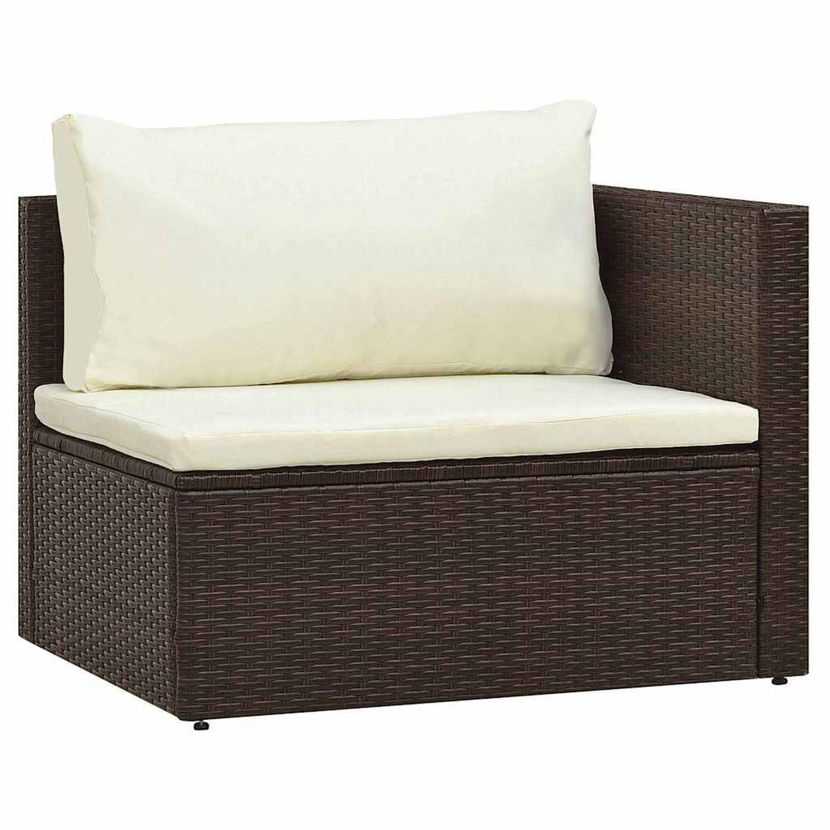 LOUNGEGARNITUR mit Kissen, aus Poly Rattan, in Braun, 5-teiliges Set - Braun, Kunststoff - vidaXL