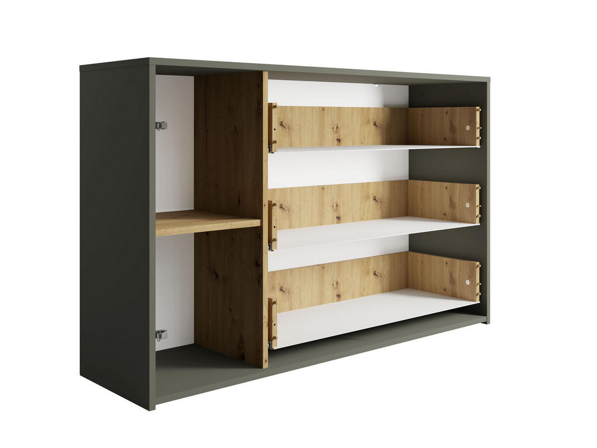 KOMMODE Graphit, Eiche Artisan 125/79,5/35 - Eiche Artisan, Holzwerkstoff (125/80/35cm) - RAUMHIRSCH FURNITURE