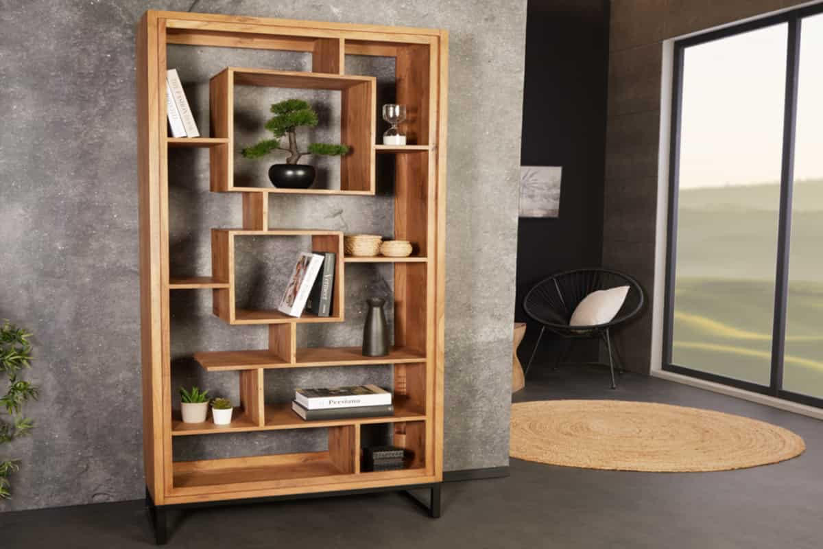 BÜCHERREGAL CUBUS Akazie Natur 190cm - Braun, Holz (88/190/35cm) - riess-ambiente