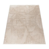 TEPPICH Hochflor waschbar Unifarben Struktur Schlafzimmer Creme Rechteckig 80x150 - Beige, Textil (80/150cm) - KADIMA DESIGN