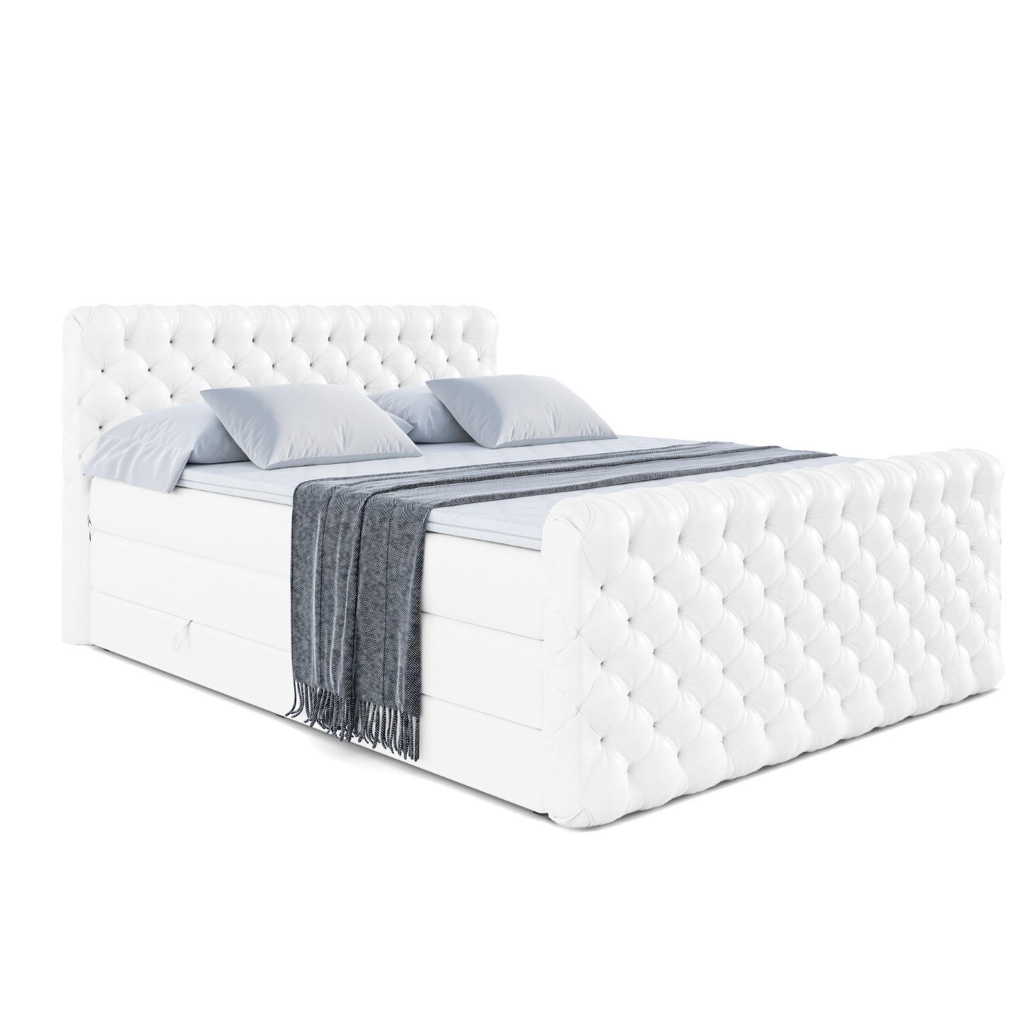 ALTDECOR POSTEL boxspring BOXI8-Z KING – 140 × 200 – H3/H4 – vysoce lesklá bílá