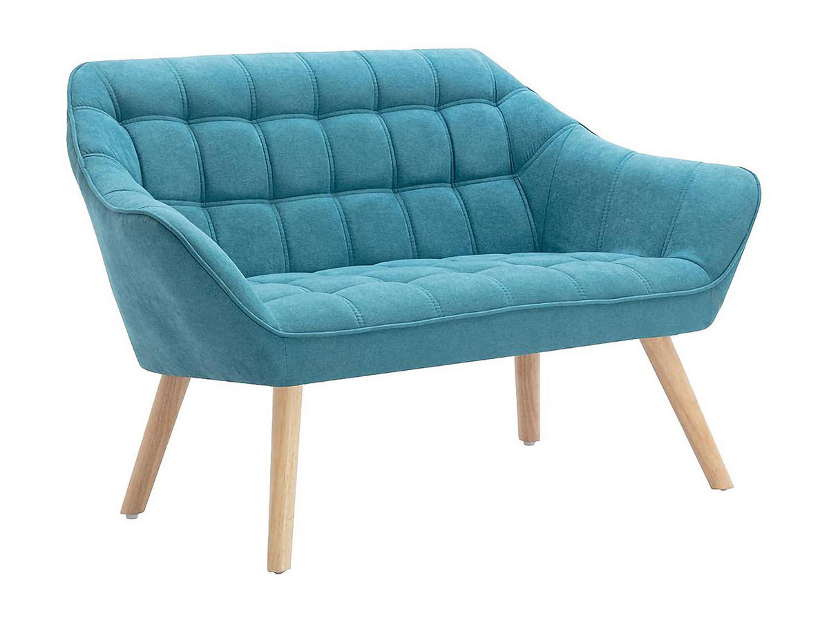 SOFA 2-Sitzer - Stoff - Blau - CASERTA - Blau, Textil (127/77/73cm) - Vente-Unique