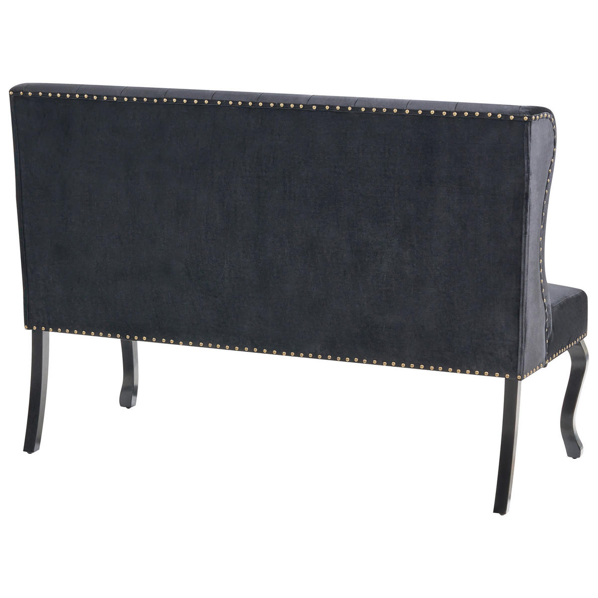 2-SITZER-KÜCHENSOFA Samtstoff schwarz Torsby - Schwarz, Textil (154/106/63cm) - Beliani