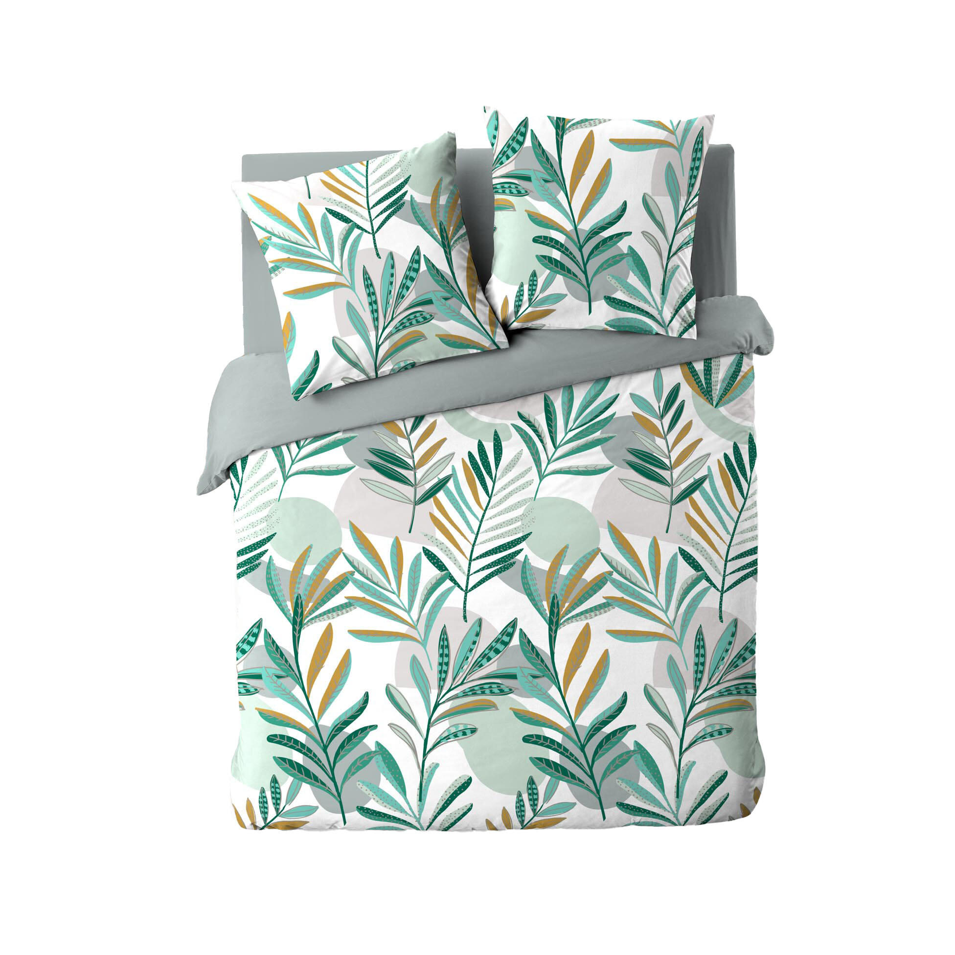 BETTWÄSCHE Blättermuster Louna 240/220 cm - Grün, Textil (220/240cm) - Douceur d´intérieur