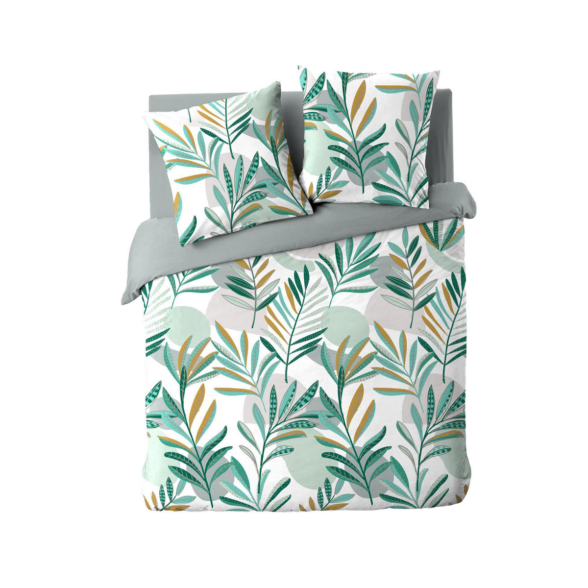 BETTWÄSCHE Blättermuster Louna 240/220 cm - Grün, Textil (220/240cm) - Douceur d´intérieur