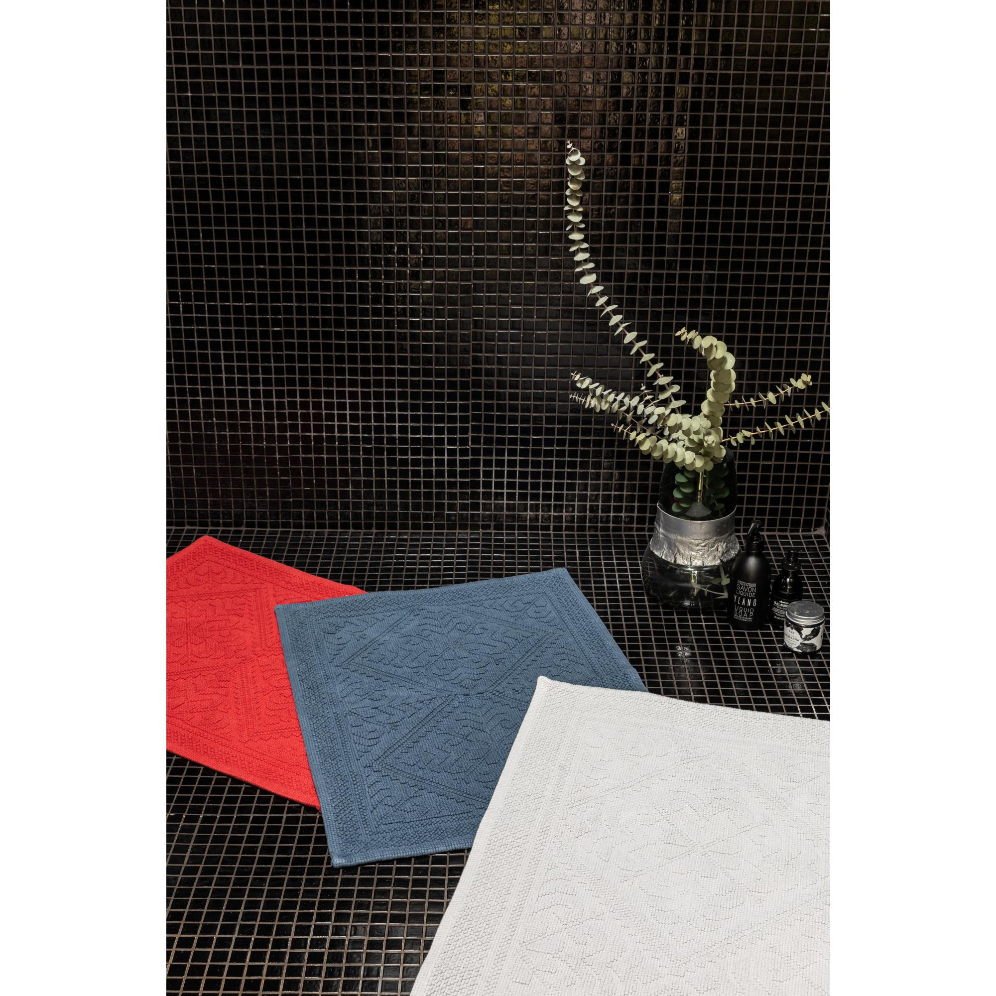 BADEMATTE Enzo perlweiß 54 x 110 cm - Hellgrau, Textil (54/110cm) - Vivaraise