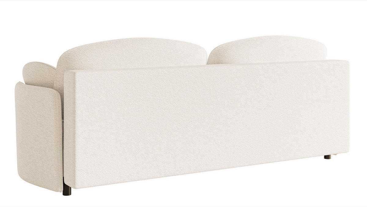 SOFA Raviolo Creme mit Bouclé-Bezug - Creme/Schwarz, Kunststoff/Textil (230/95/103cm) - Selsey