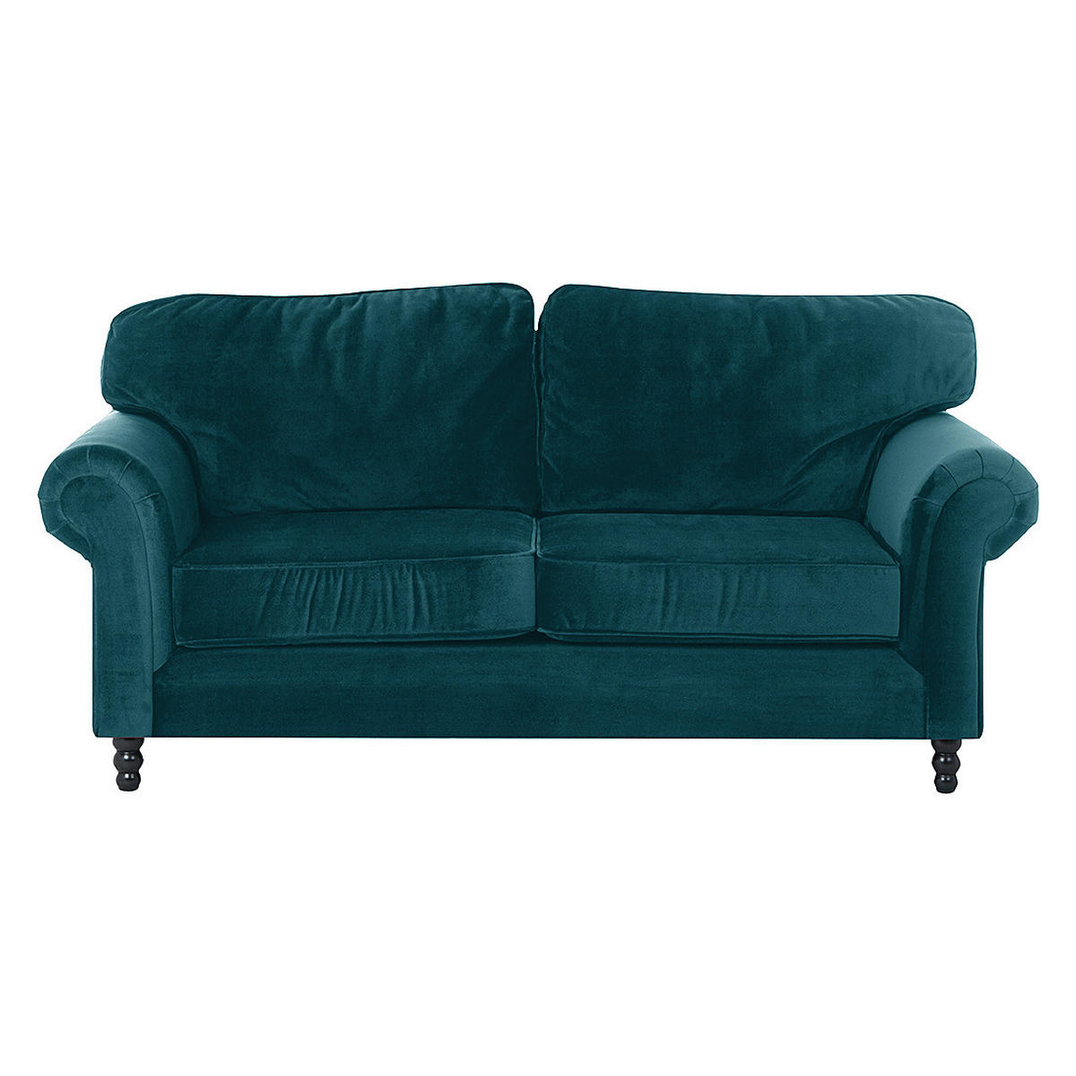 3-SITZER SOFA - Samt - Türkis, Textil (202/93/100cm) - home24