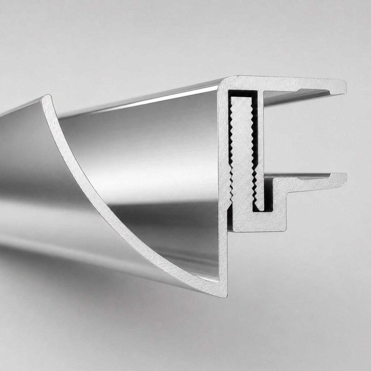 ALUMINIUM-REGENRINNE für Glasvordach 200cm Silber - Silberfarben, Metall (20/5/200cm) -  Glaswerk Westfalen
