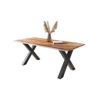 ESSTISCH POLLY - Beige/Schwarz, Holz/Metall (100/220/77cm) - SAM