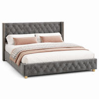 POLSTERBETT mit Lattenrost 180x200 cm Samt Grau - Grau, Metall (180/200cm) - Meubliv