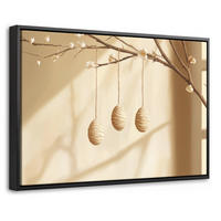 LEINWAND Bilder mit Rahmen - Beige - Osterkuchen - Eier - 60x40 - Beige, Textil (60/40cm) - MuchoWow