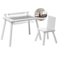 KINDERTISCH und Stuhlset Weiß Moonta - Weiß, Holzwerkstoff (61/39/50cm) - Beliani