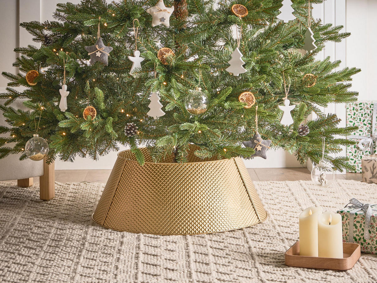 WEIHNACHTSBAUMKRAGEN 25 cm Gold Lapua - Goldfarben, Metall (25cm) - Beliani