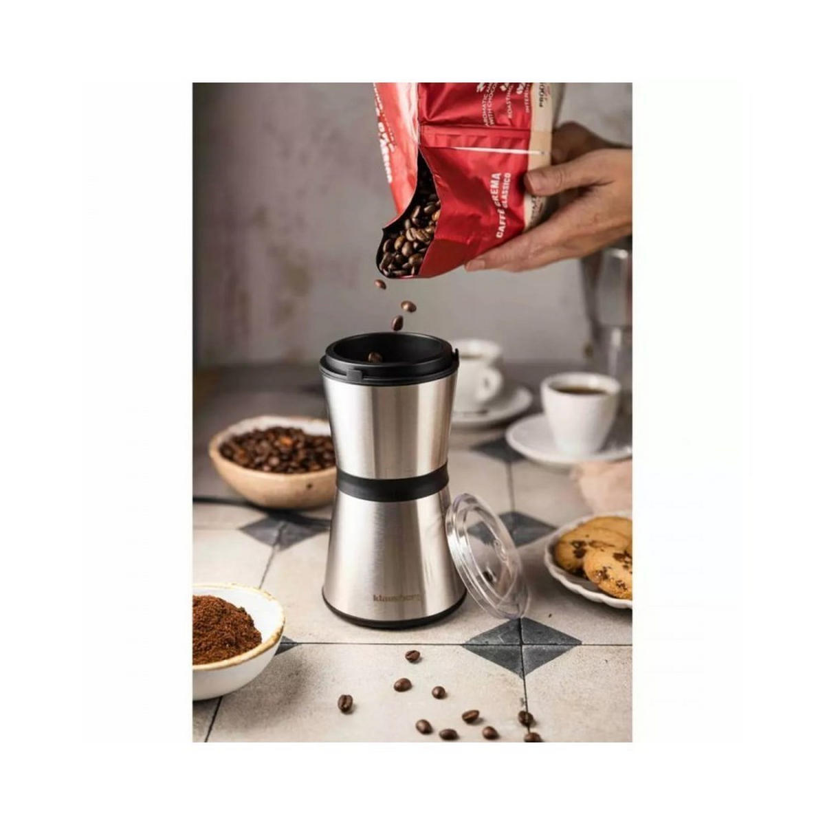 KAFFEEMÜHLEN Silber 10.5/10.5/20 cm KB7603 - Silberfarben, Metall (10.5/20/10.5cm) - Klausberg 