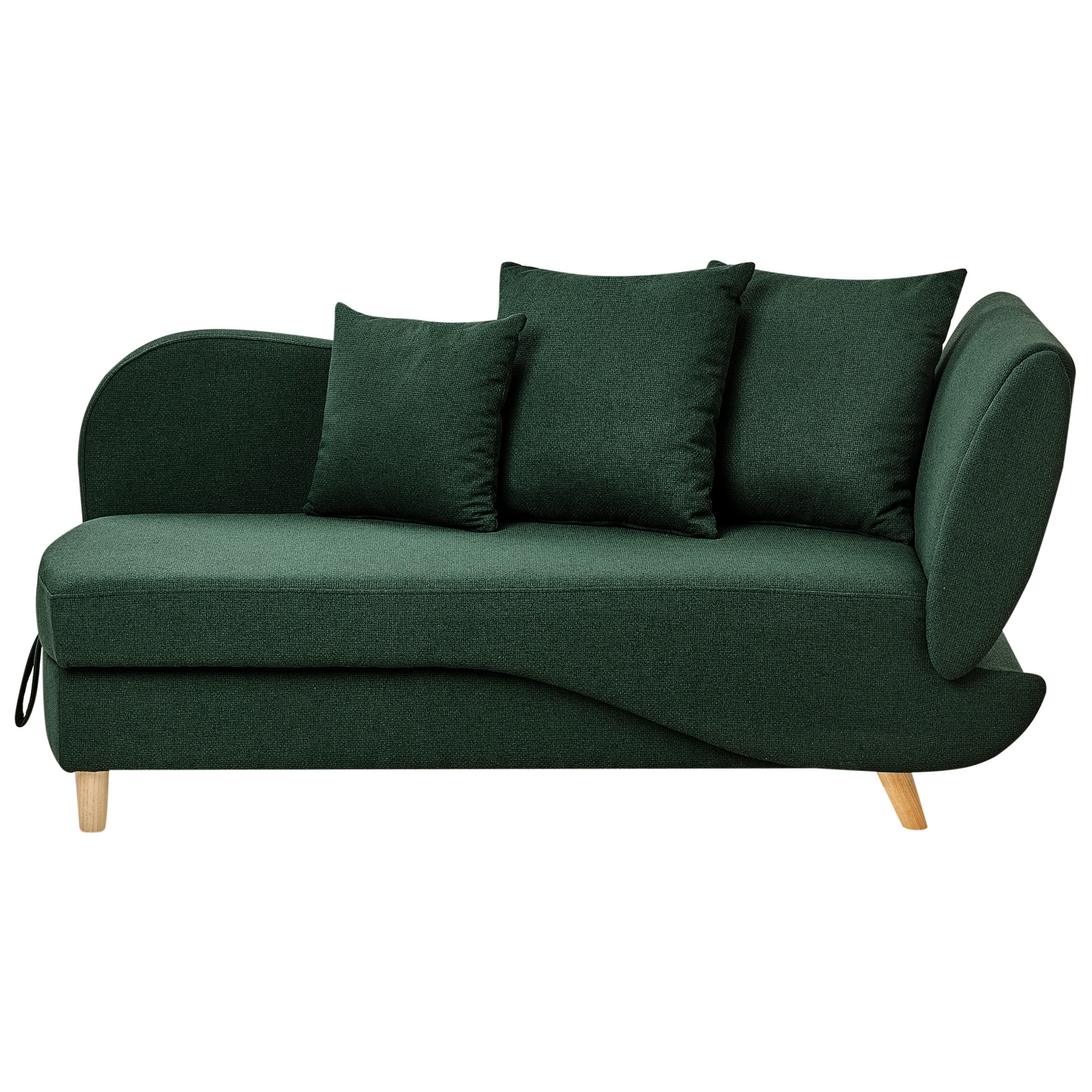 Beliani ČALOUNĚNÉ lehátko chaise longue pravostranné Zelené Meri