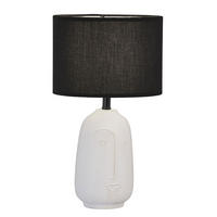 TISCHLEUCHTE Face Keramik Schwarz - Schwarz, Textil (22/22/38.5cm)