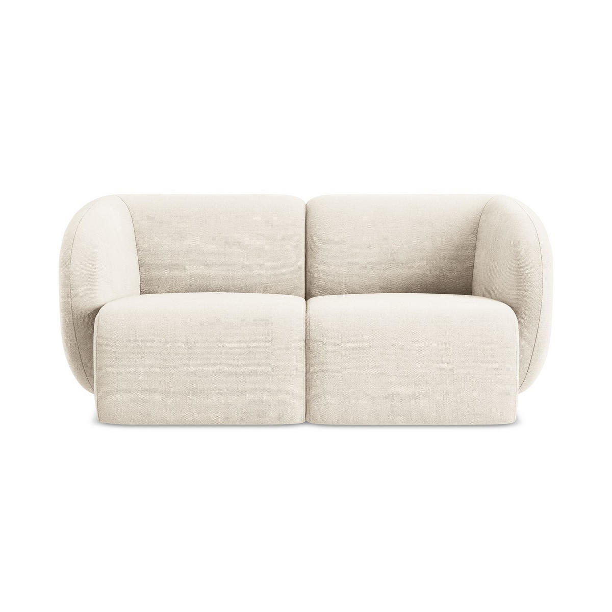 2-SITZER-SOFA Chenille Stoff Beige - Creme/Schwarz, Holzwerkstoff/Kunststoff (174/75/94cm) - LaMiaSofa