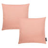 KISSENHÜLLE 2er Set Fino uni 40/40 cm - Dunkelrosa, Textil (40/40cm) - Magma Heimtexx