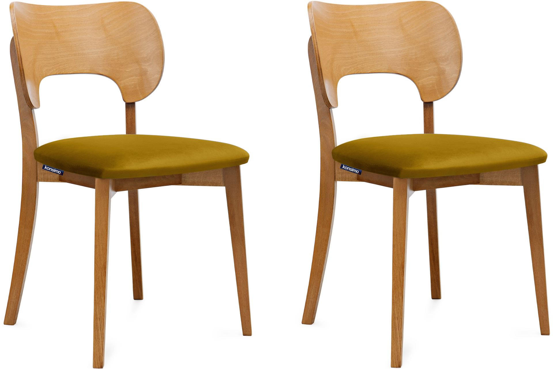 ESSZIMMERSTÜHLE LYCO (2er-Set), honig / Eiche hell - Eichefarben/Honig, Holz/Buchenholz (47/81/45cm) - KONSIMO®