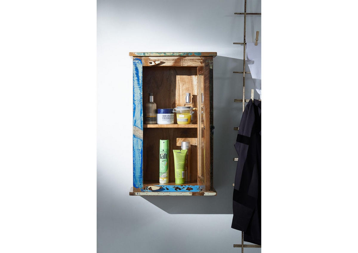 HÄNGESCHRANK Altholz 44x21x71 mehrfarbig lackiert NATURE OF SPIRIT #102 - Multicolor, Holz (44/71/21cm) - Massivmoebel24