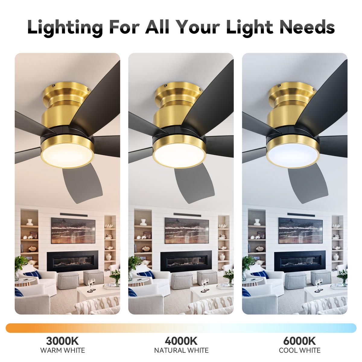 DECKENVENTILATOR DE-16277 42 Zoll mit LED & Fernbedienung Schwarz - Schwarz, Kunststoff (106.68/106.68/36.3cm) - ComfortXL
