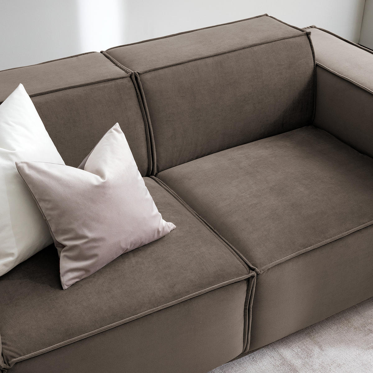 2-SITZER SOFA - Taupe, Textil (189/70/96cm) - home24