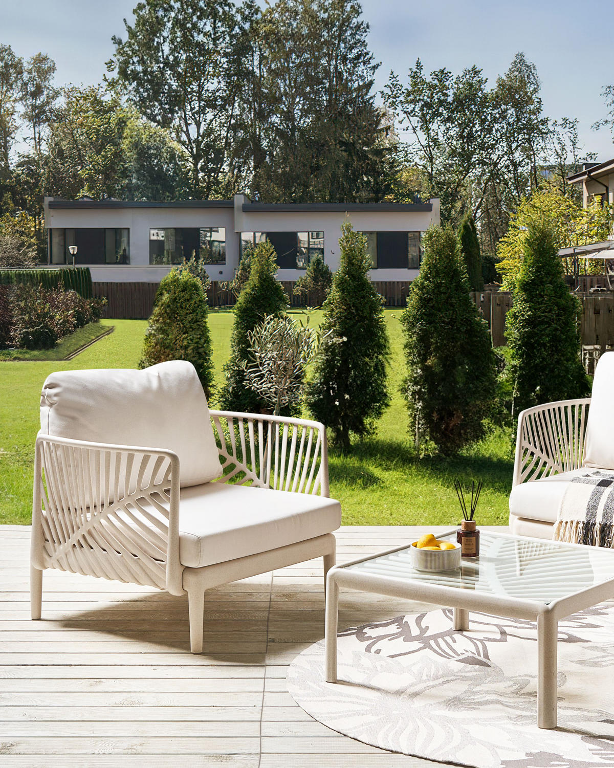 GARTENSESSEL Hellbeige Saturnia - Beige, Kunststoff (68/78/68cm) - Beliani