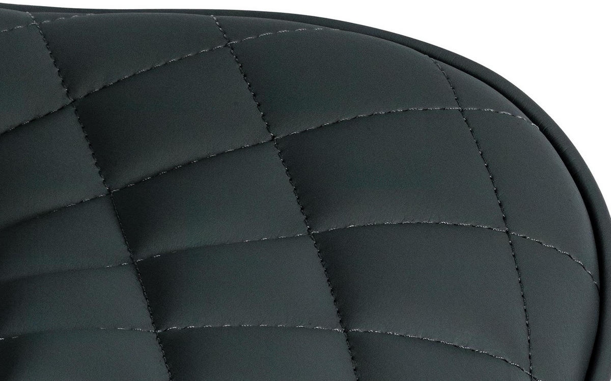 BARHOCKER Lederlook schwarz - Schwarz, Textil/Metall (48/81/54cm) - CLP