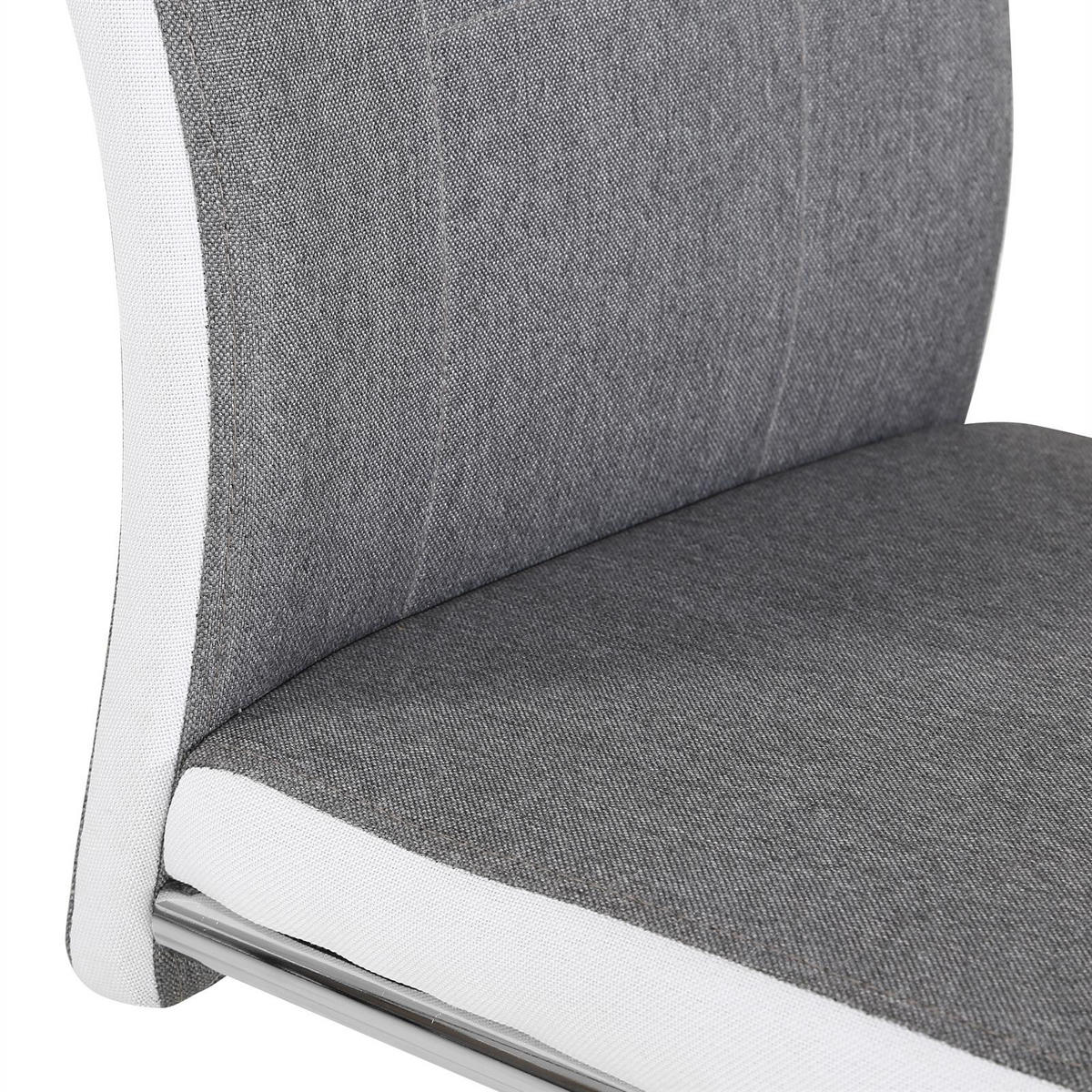 ESSZIMMERSTUHL ALBA 4ER-SET - Weiß/Grau, Textil (44/98/54cm) - CARO-Möbel