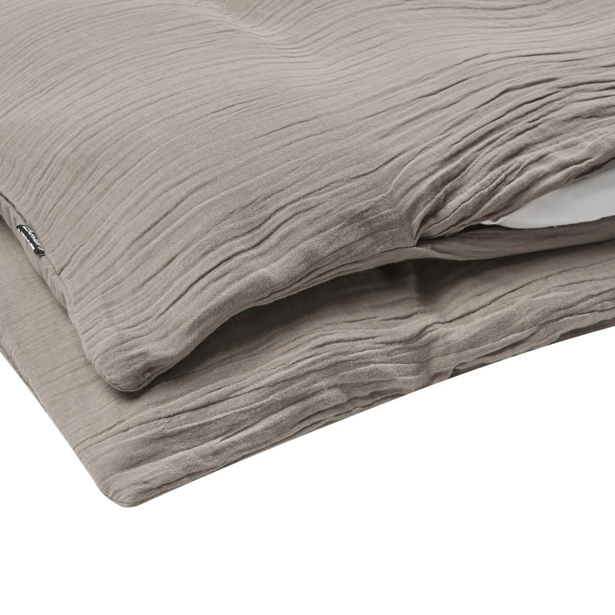 BETTWÄSCHE-SET 220/240 cm Baumwollmusselin Taupe Sumner - Taupe, Textil (220/240cm) - Beliani