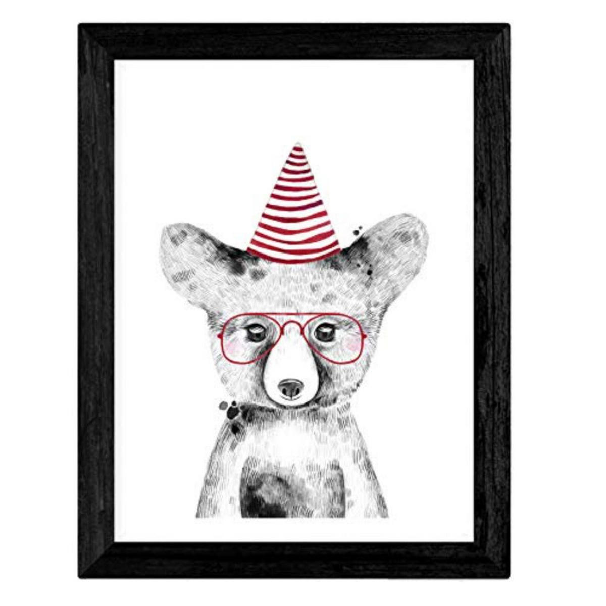 POSTER Set mit 4 Tiere in Rot A3 Rahmenlos - Klar, Papier (29.7/3cm) - Nacnic