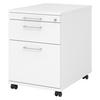 ROLLCONTAINER - mit Hängeregistratur 58/42,8/59 cm in Weiß Bügelgriff (Metall) - Weiß, Holzwerkstoff (42.8/59/58cm) - bümö