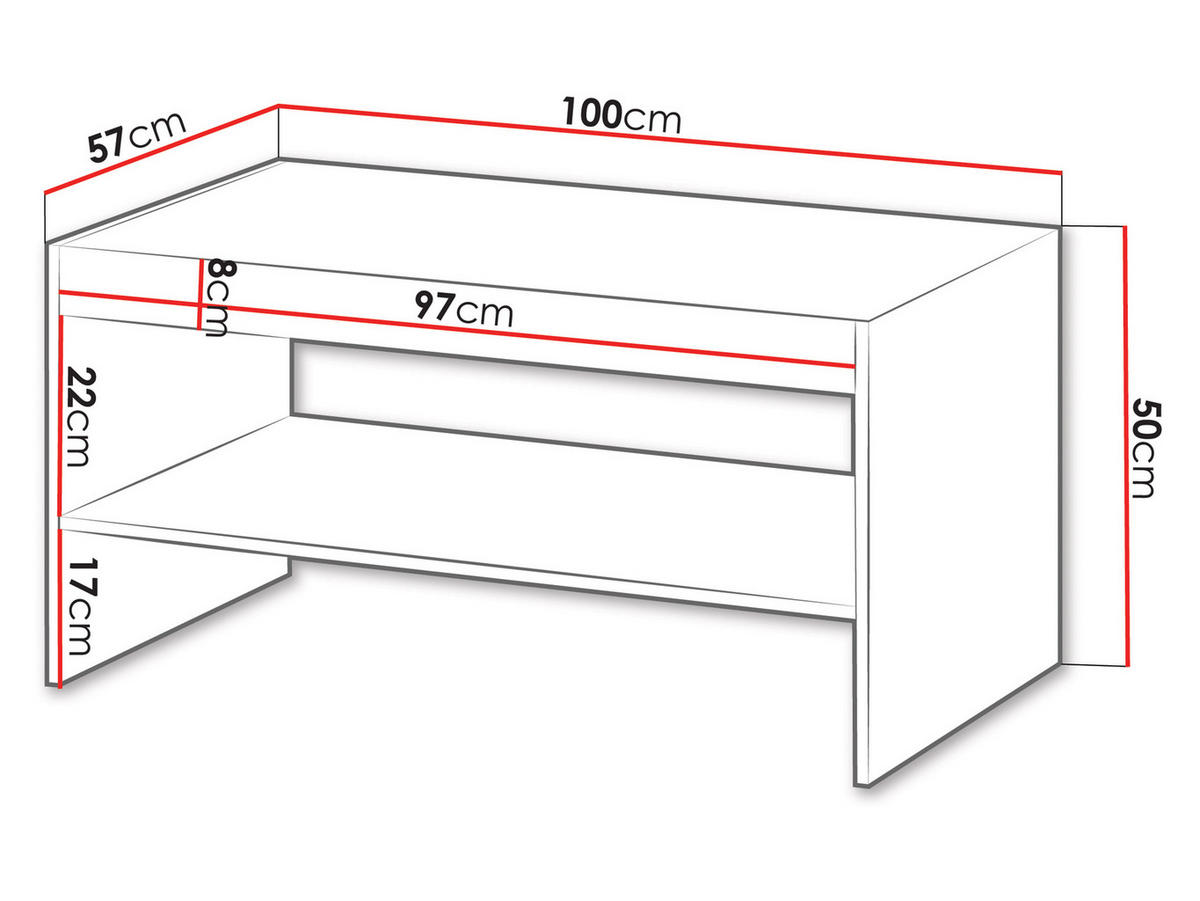 COUCHTISCH Isla - Schwarz, Holzwerkstoff (100/57/50cm) - MIRJAN24