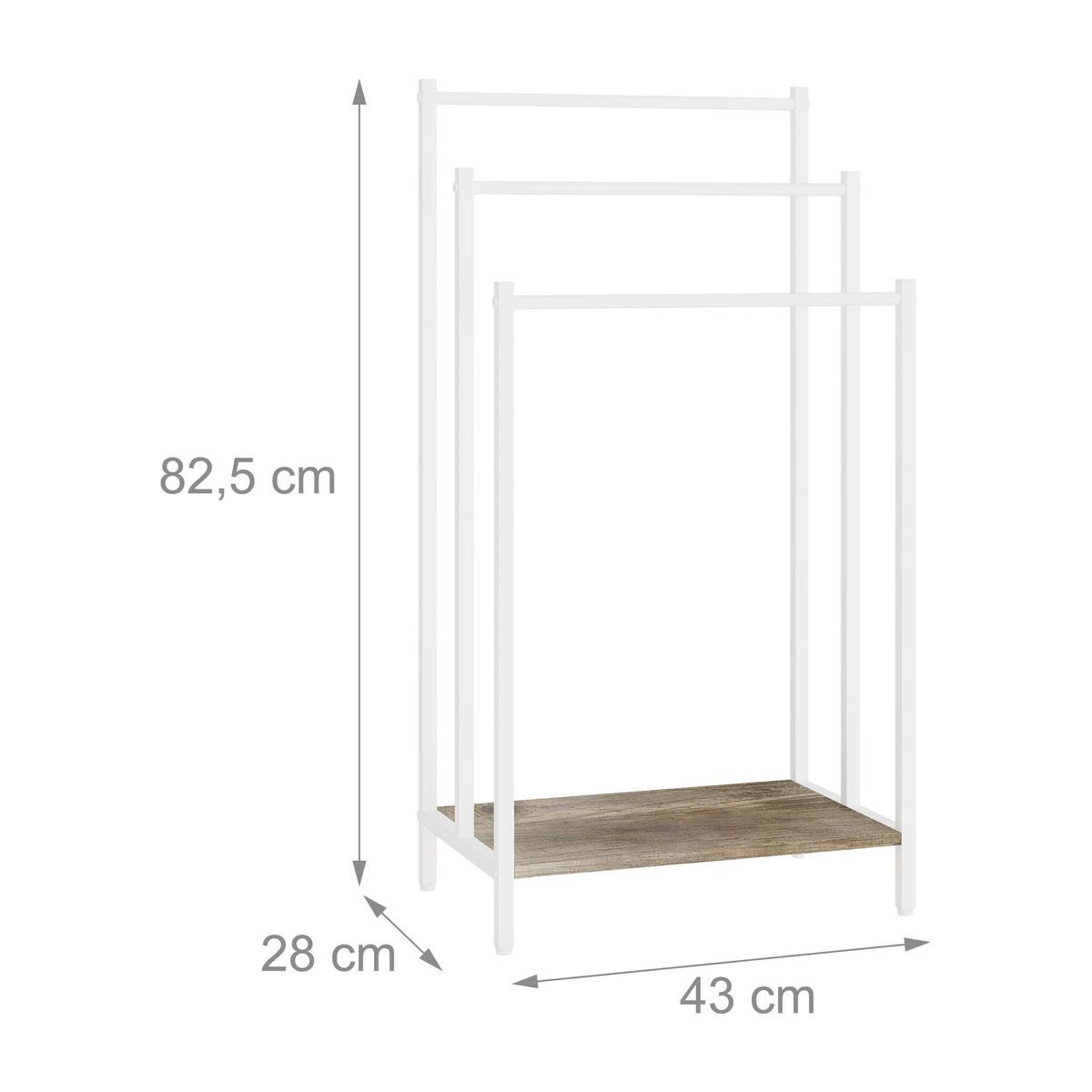 HANDTUCHSTÄNDER - Weiß, Holzwerkstoff/Metall (43/81/28cm) - Relaxdays