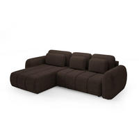 ECKSOFA Caria Mit Schlaffunktion - Braun, Holzwerkstoff/Textil (304/190cm) - Fun Möbel