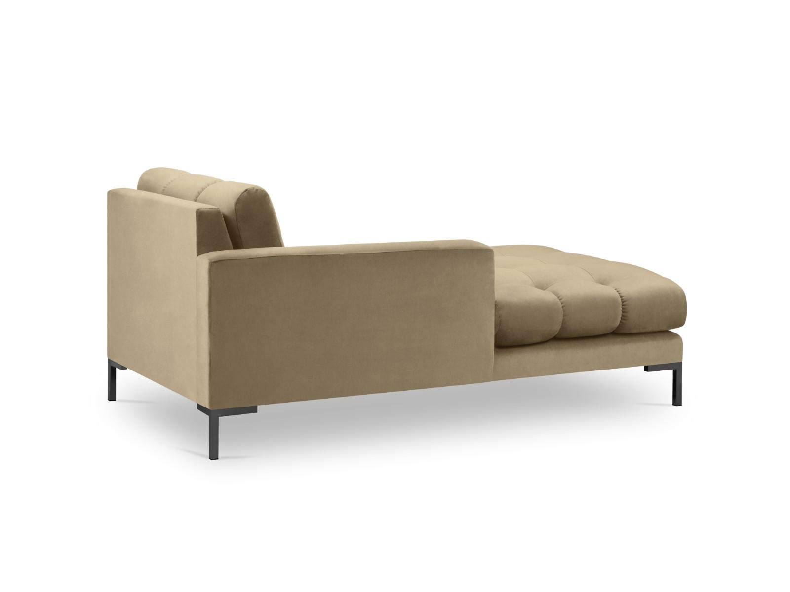CHAISELONGUE links Mamaia aus Samt beige - Beige, Textil (102/75/185cm) - Micadoni
