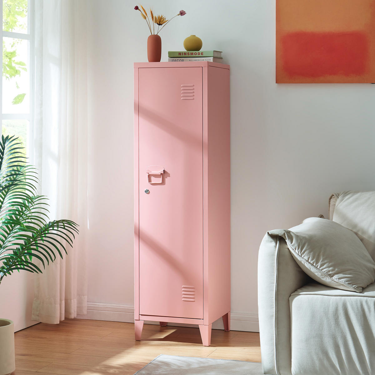 EINZELSPIND Kurikka - Pink, Metall (38/137/38cm) - [en.casa]