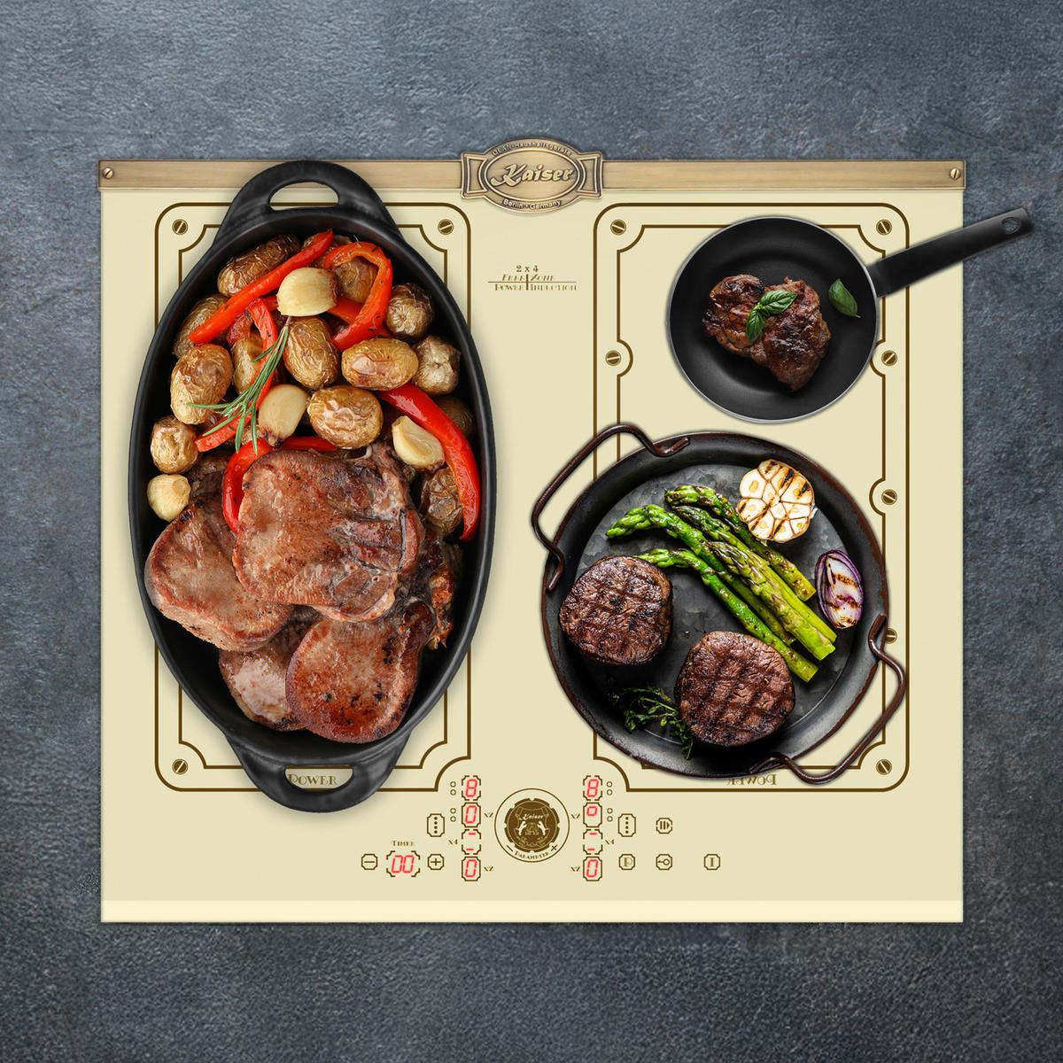 INDUKTIONSKOCHFELD - Beige, Keramik (59/5.5/52cm) - Kaiser Küchengeräte